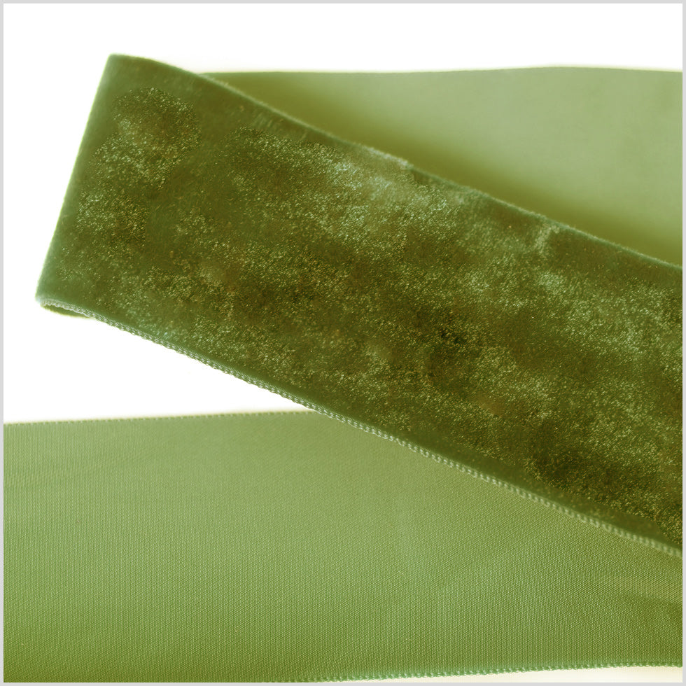 Moss Green Single Face Velvet Ribbon - 2 Moss Green Single Face Velvet Ribbon - 2