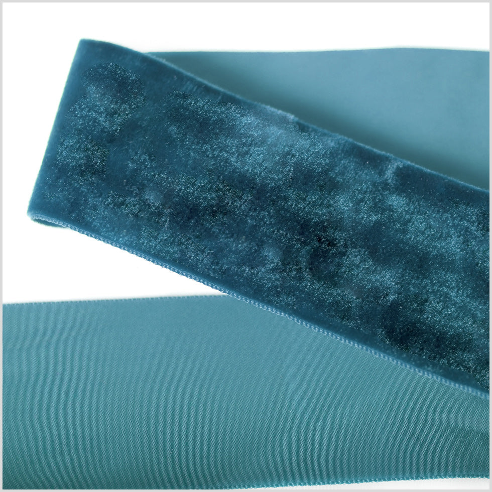 Dark Turquiose Single Face Velvet Ribbon - 2 Dark Turquiose Single Face Velvet Ribbon - 2