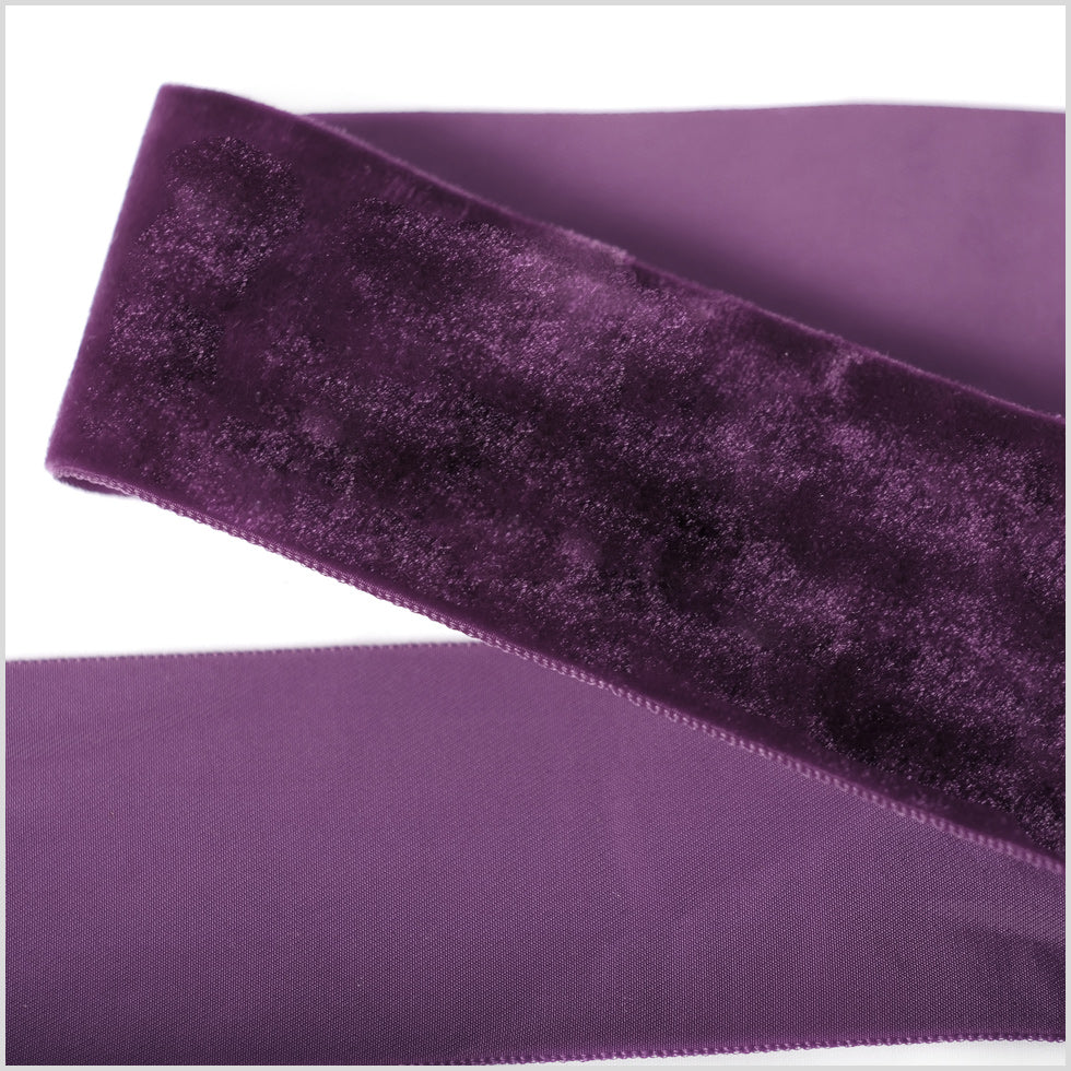 Dark Grape Single Face Velvet Ribbon - 2 Dark Grape Single Face Velvet Ribbon - 2