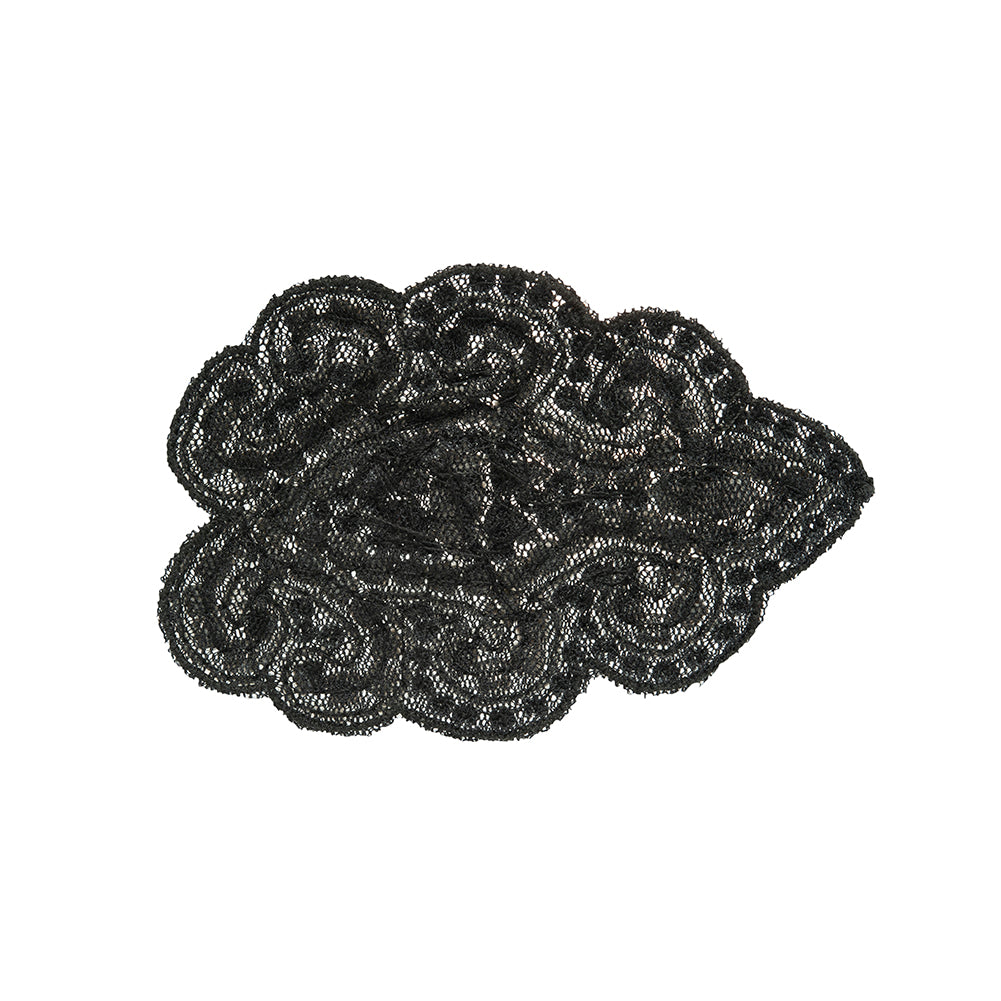 Crystal and Gray Abstract Beaded Rhinestone Applique - 3.5 x 2.375 - Folded Crystal and Gray Abstract Beaded Rhinestone Applique - 3.5 x 2.375 - Folded