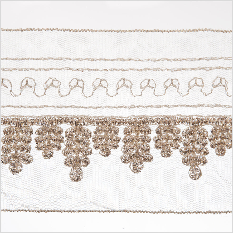 2.5 Beige/Gold Embroidered Trim 2.5 Beige/Gold Embroidered Trim