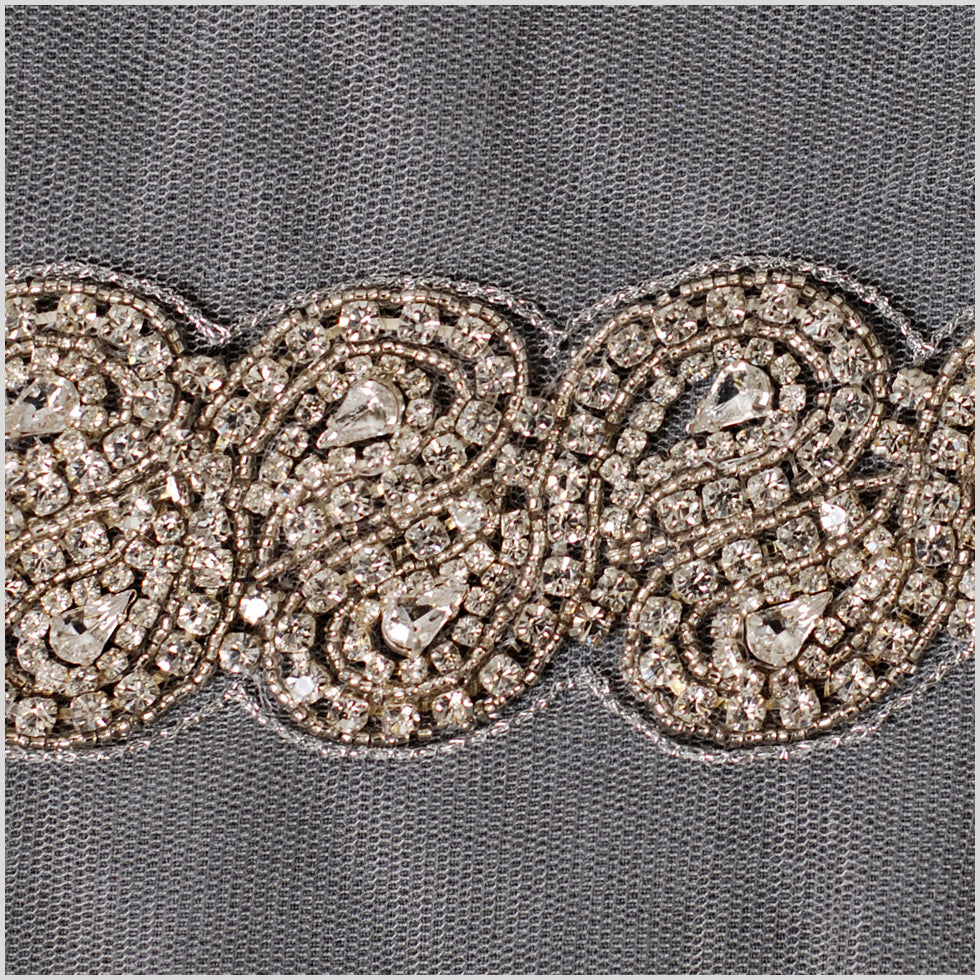 Clear Crystal Rhinestone Beaded Trim - 1.5 Clear Crystal Rhinestone Beaded Trim - 1.5