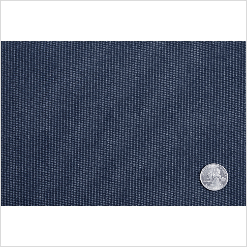 Famous NYC Designer Navy Chalk Striped Cotton Twill Full Famous NYC Designer Navy Chalk Striped Cotton Twill Full