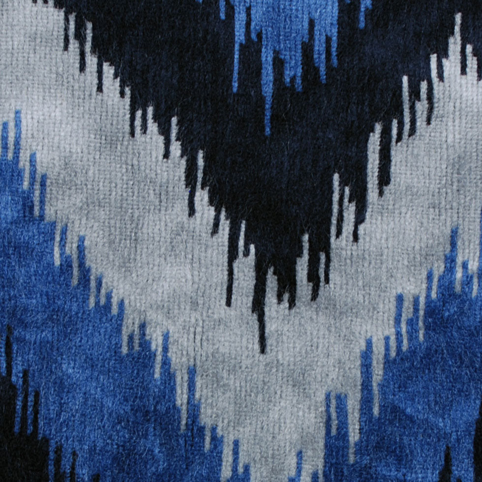 Blue Ikat Velvet Detail Blue Ikat Velvet Detail