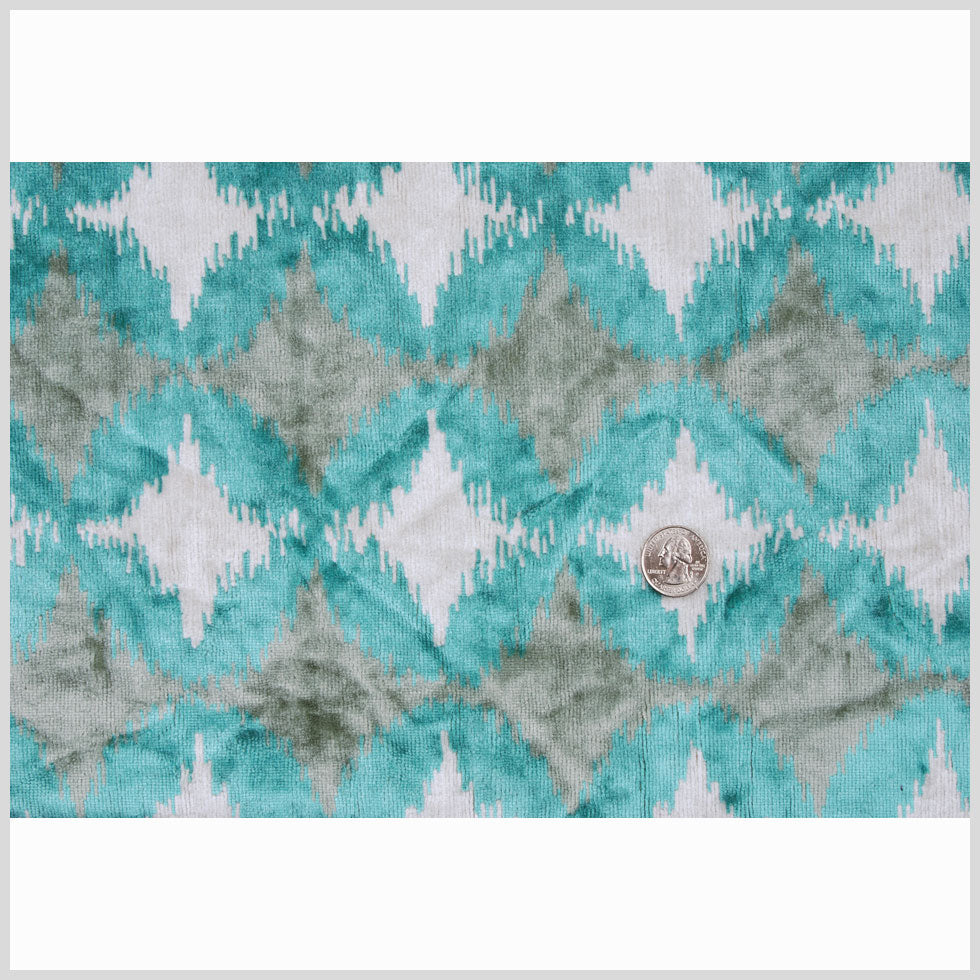 Teal Ikat Velvet - Full Teal Ikat Velvet - Full