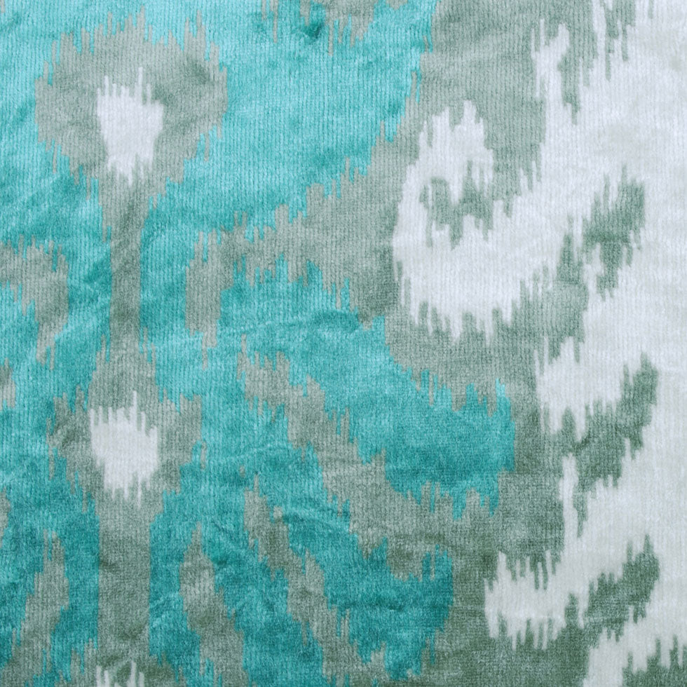 Teal Ikat Velvet Teal Ikat Velvet