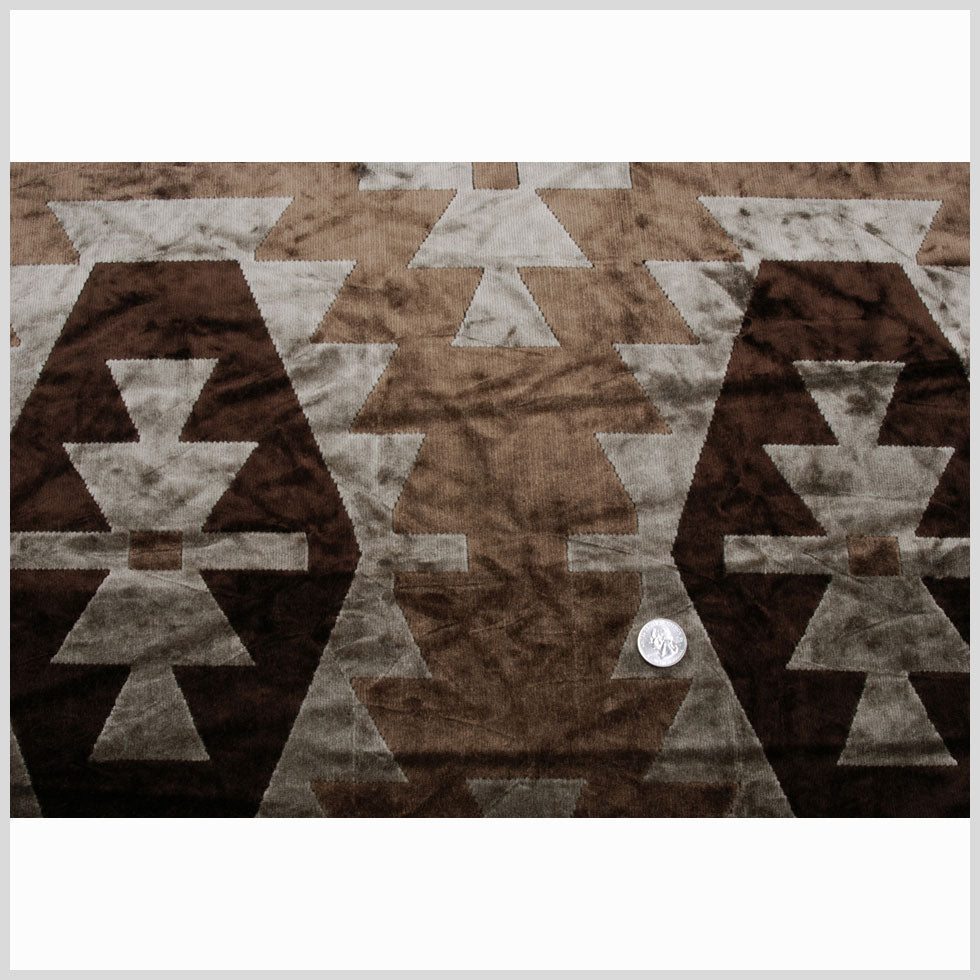 Brown Geometric Velvet Full Brown Geometric Velvet Full