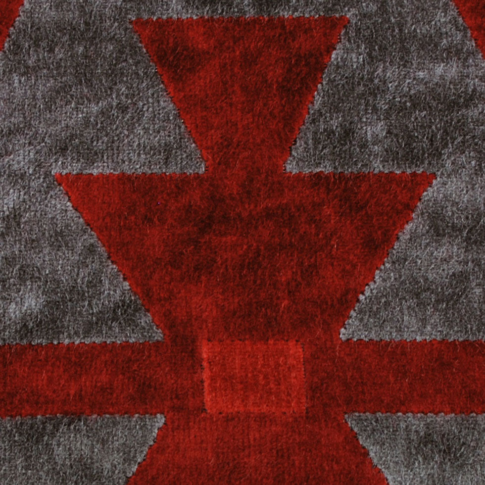 Red Geometric Velvet - Detail Red Geometric Velvet - Detail