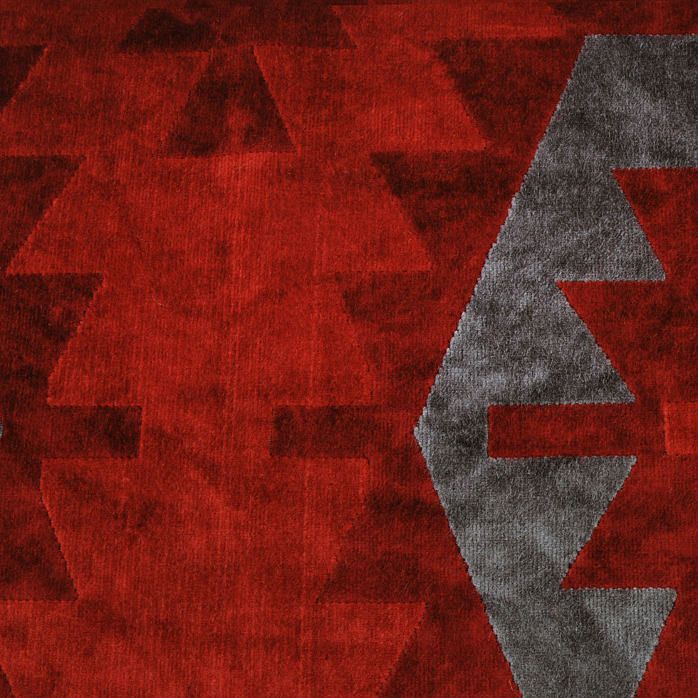 Red Geometric Velvet Red Geometric Velvet