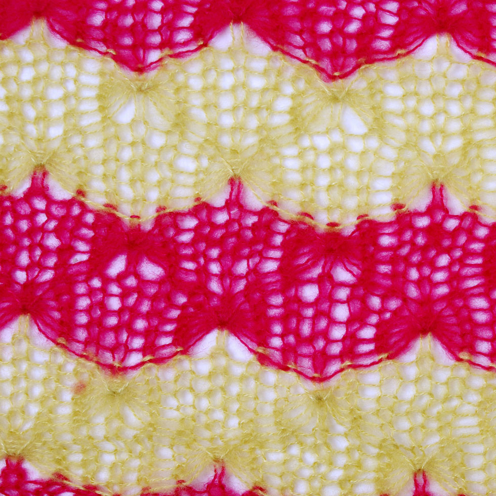 Chartreuse and Raspberry Blended Wool Crochet Knit Chartreuse and Raspberry Blended Wool Crochet Knit