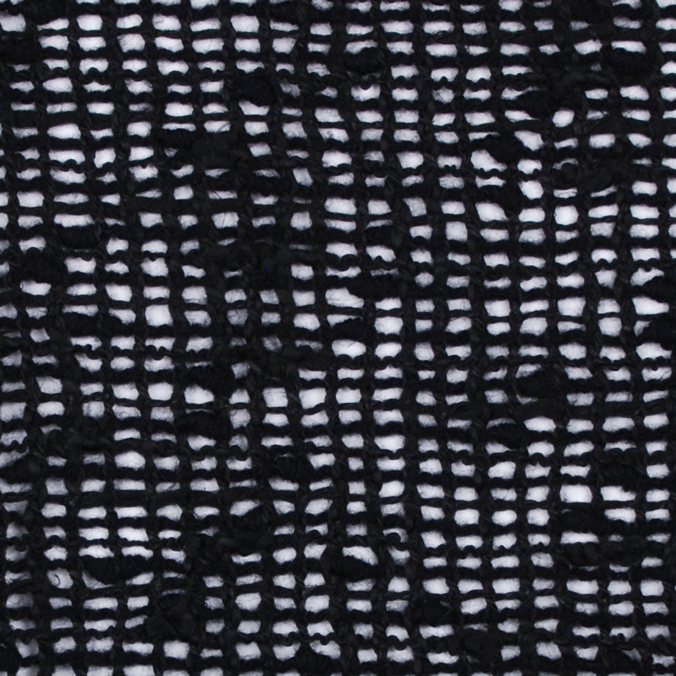 Italian Black Peekaboo Wool Blend Detail Italian Black Peekaboo Wool Blend Detail