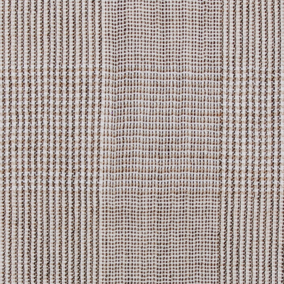Italian Semi-Sheer Plaid Textural Wool Woven - Detail Italian Semi-Sheer Plaid Textural Wool Woven - Detail