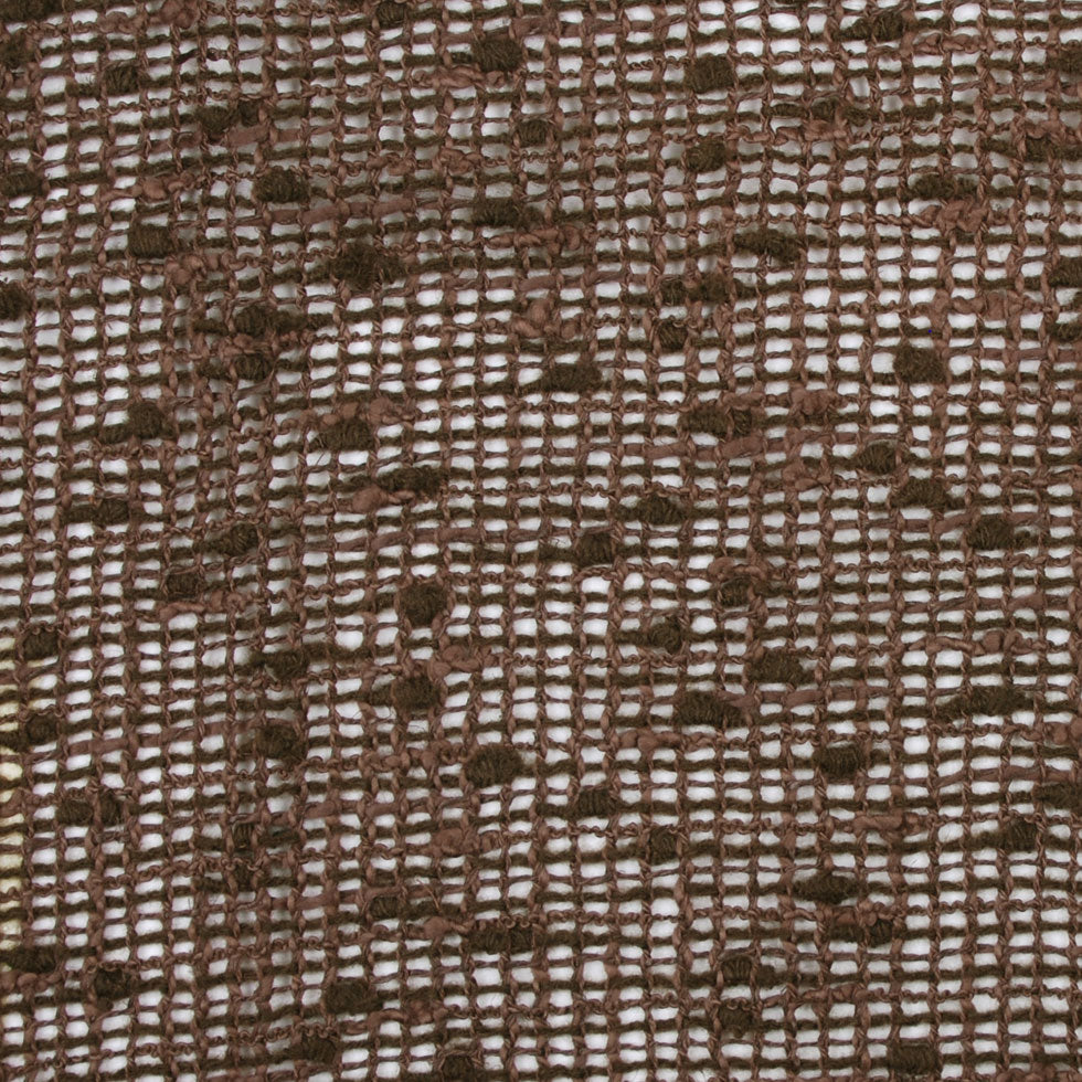 Italian Brown and Olive Wool Blend Netting Italian Brown and Olive Wool Blend Netting