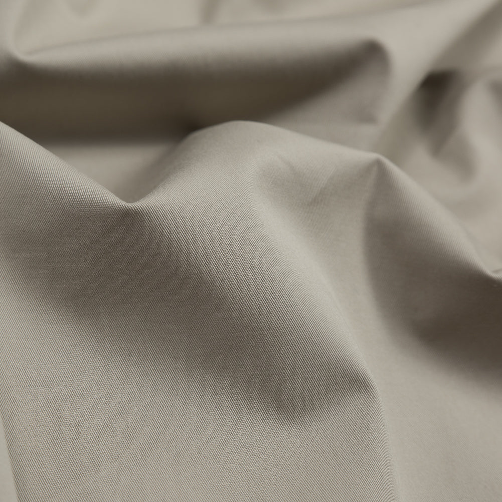 Italian Tan Stretch Cotton Twill Shirting - Detail Italian Tan Stretch Cotton Twill Shirting - Detail