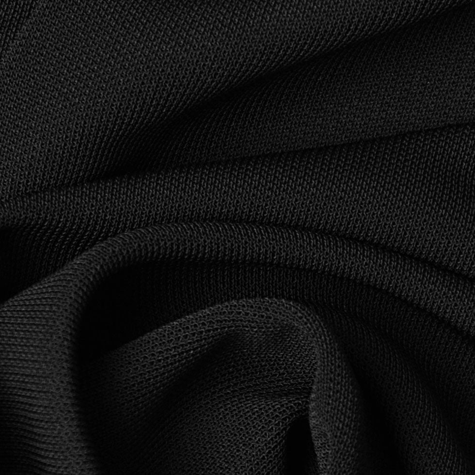 Italian Black Viscose Matte Jersey Knit Detail Italian Black Viscose Matte Jersey Knit Detail
