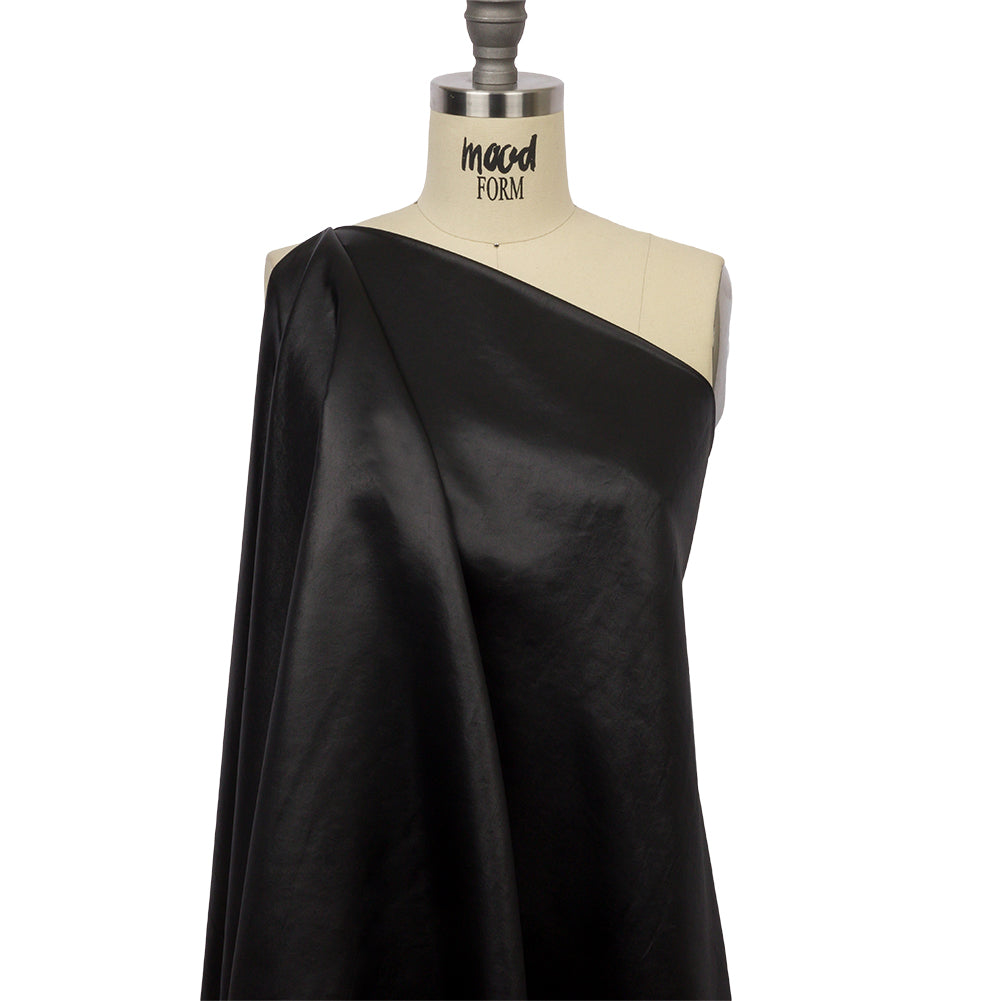 Black Acetate and Rayon Satin Drape Black Acetate and Rayon Satin Drape