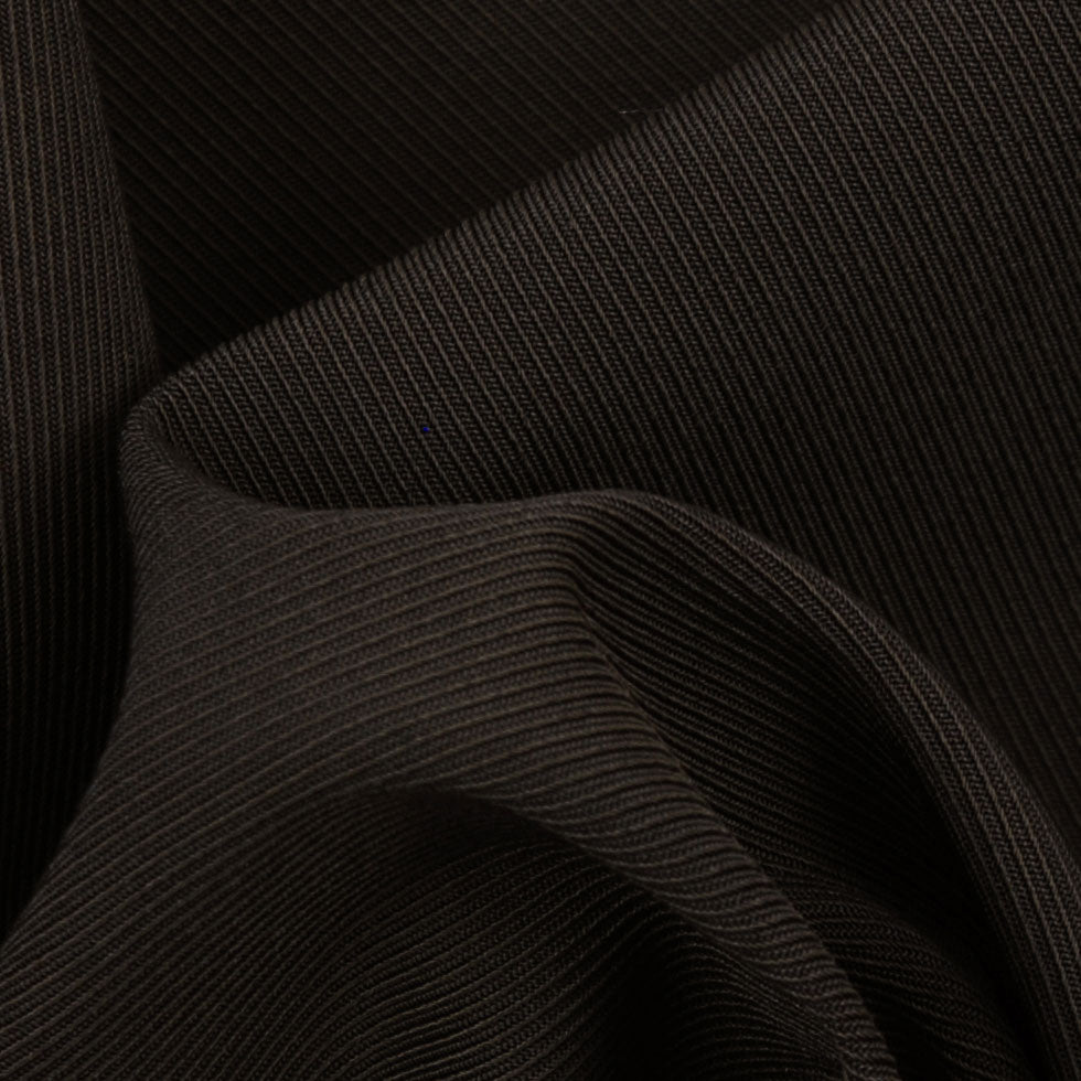 Dark Brown Solid Poly Gabardine Detail Dark Brown Solid Poly Gabardine Detail