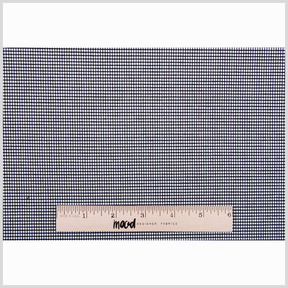 Italian Black Geometric Stretch Cotton Suiting Full Italian Black Geometric Stretch Cotton Suiting Full