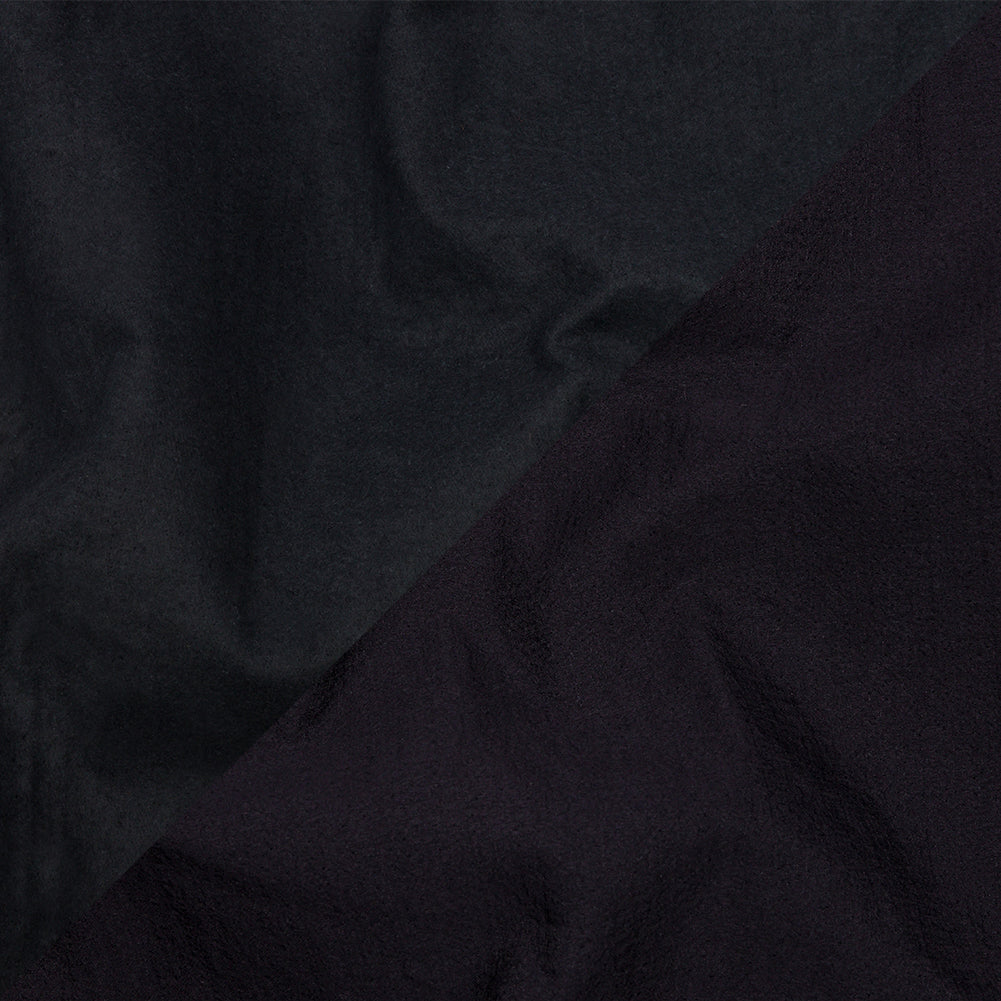 Navy Textured Polyester Woven Bonded to Gray Brushed Cotton Coating Navy Textured Polyester Woven Bonded to Gray Brushed Cotton Coating