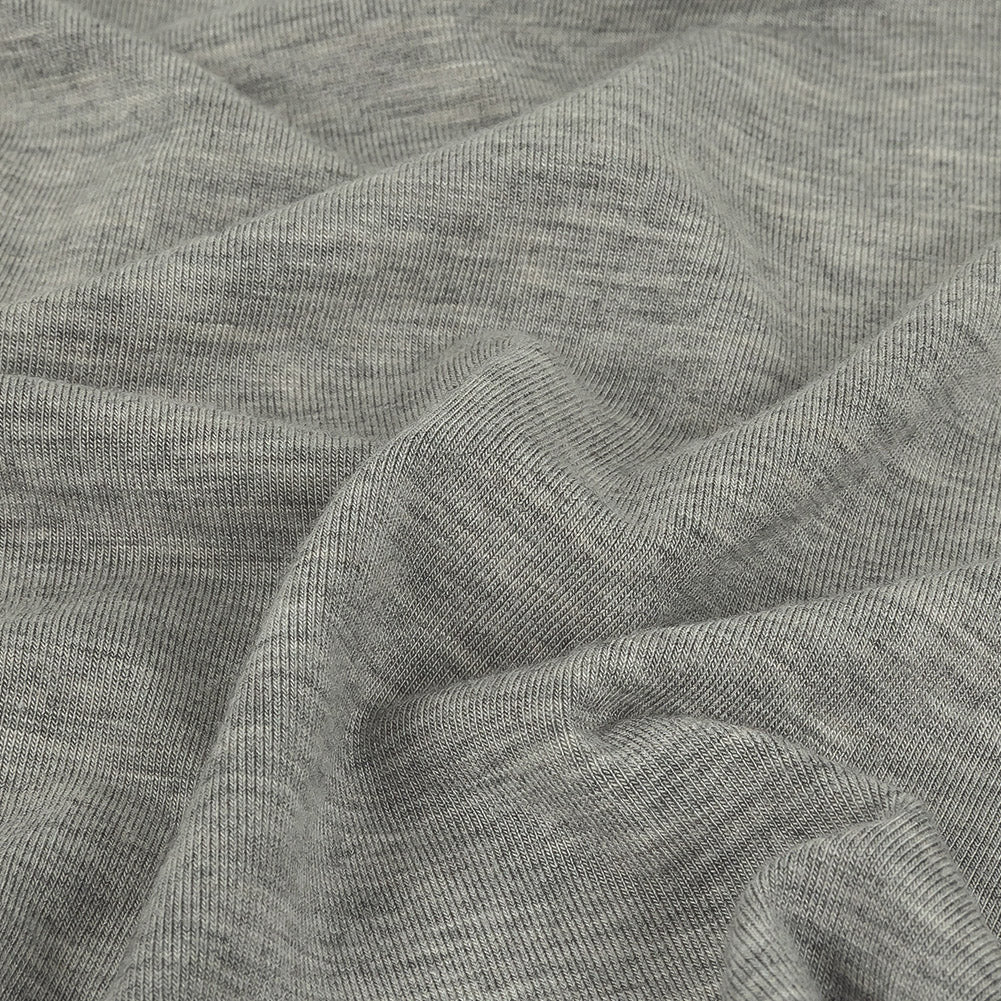 Heathered Drizzle Gray Rayon Jersey Detail Heathered Drizzle Gray Rayon Jersey Detail