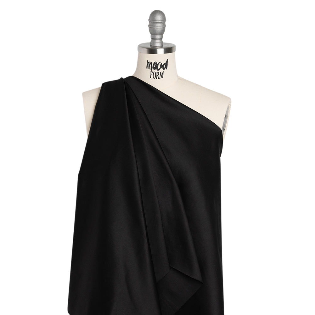 Stretch Cotton Sateen - Black - Deadstock Stretch Cotton Sateen - Black - Deadstock
