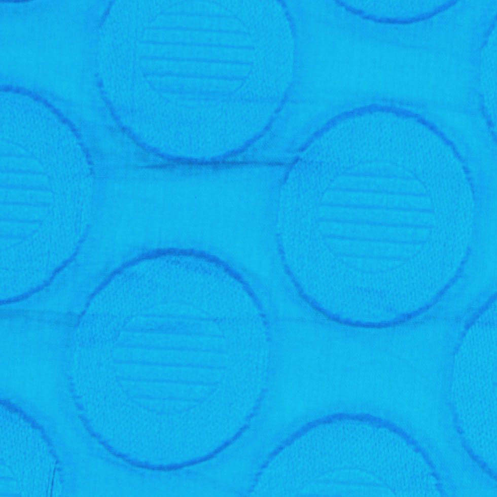 Bright Aqua Polka Dots Embroidered Cotton Voile - Detail Bright Aqua Polka Dots Embroidered Cotton Voile - Detail
