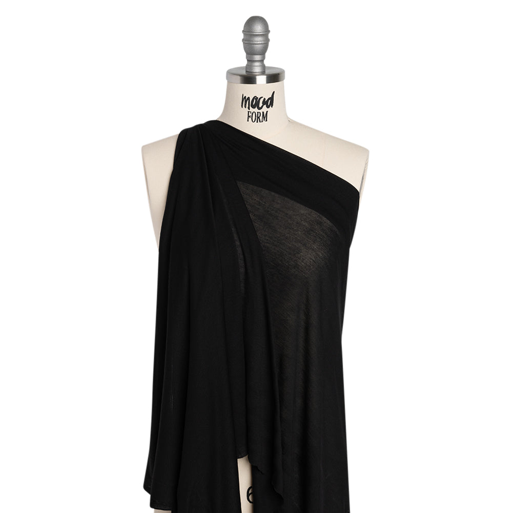 Lightweight Viscose and Silk Jersey - Black - Deadstock Lightweight Viscose and Silk Jersey - Black - Deadstock