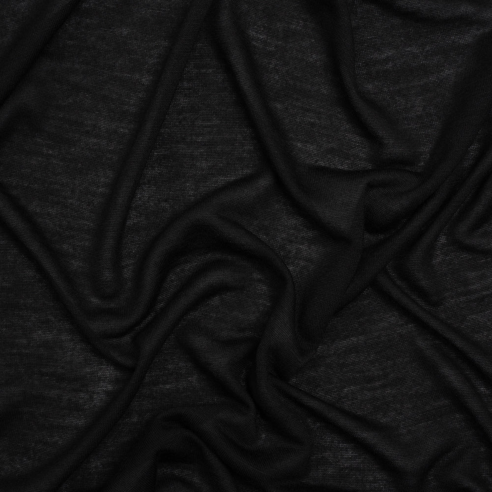 Lightweight Viscose and Silk Jersey - Black - Deadstock Lightweight Viscose and Silk Jersey - Black - Deadstock