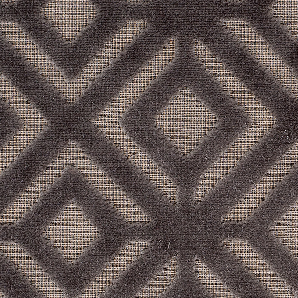 Brown Geometric Cut Velvet - Detail Brown Geometric Cut Velvet - Detail
