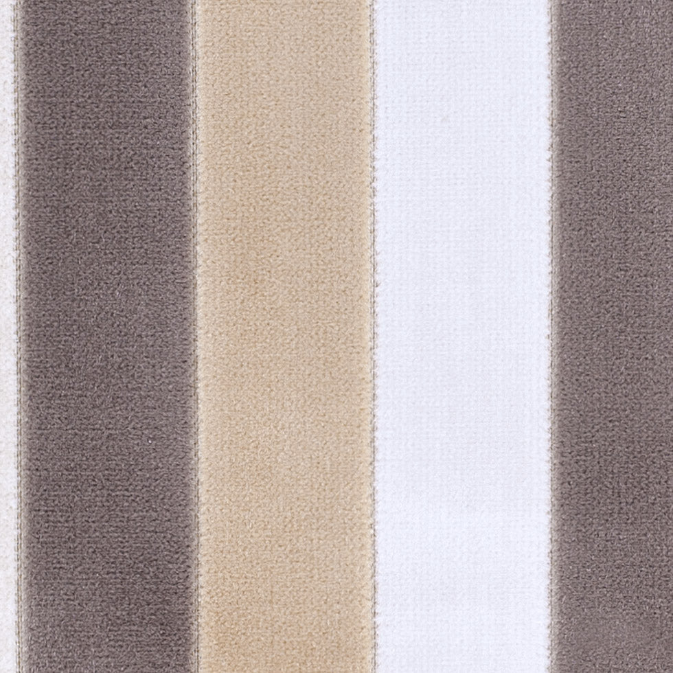 Beige and Gray Striped Velvet Detail Beige and Gray Striped Velvet Detail