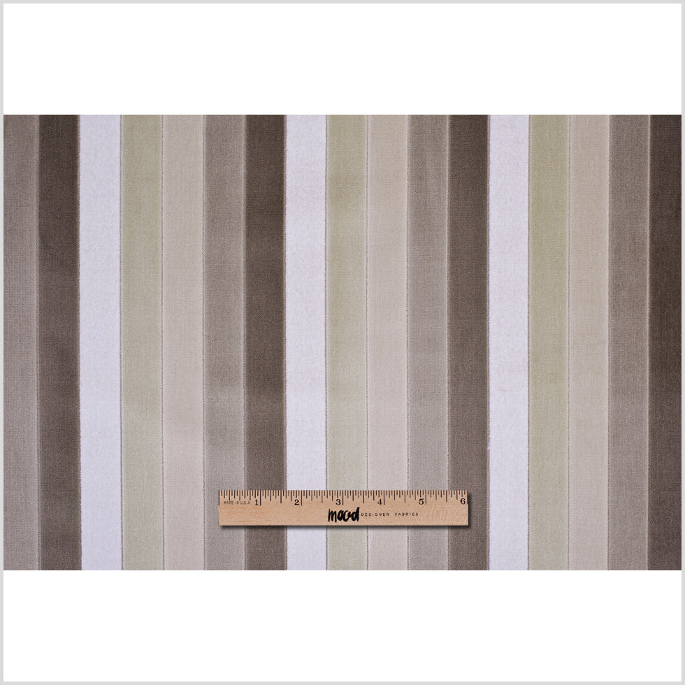 Beige Hues Striped Velvet Full Beige Hues Striped Velvet Full