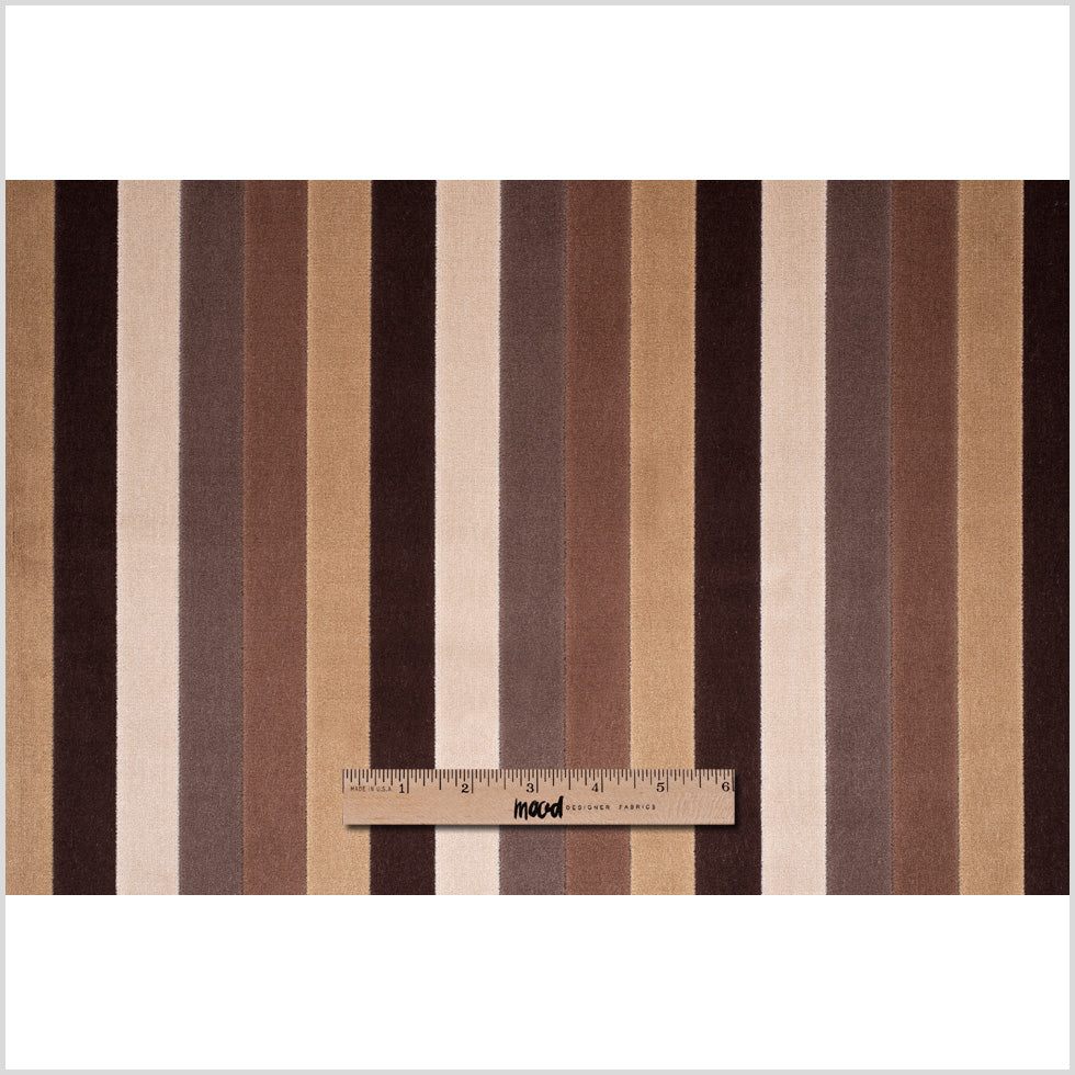 Tan and Brown Striped Velvet - Full Tan and Brown Striped Velvet - Full