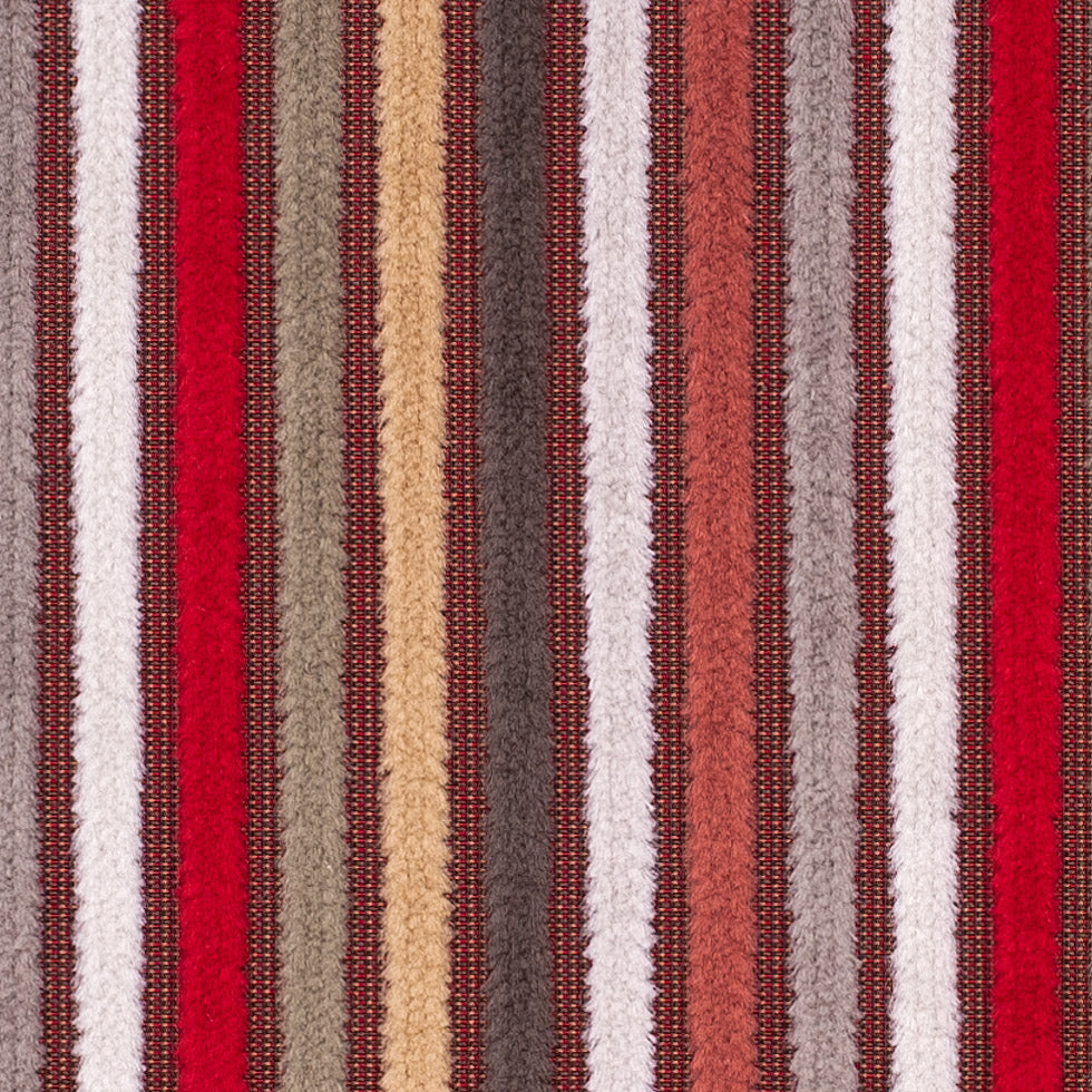 Multicolor Red Striped Velvet - Detail Multicolor Red Striped Velvet - Detail