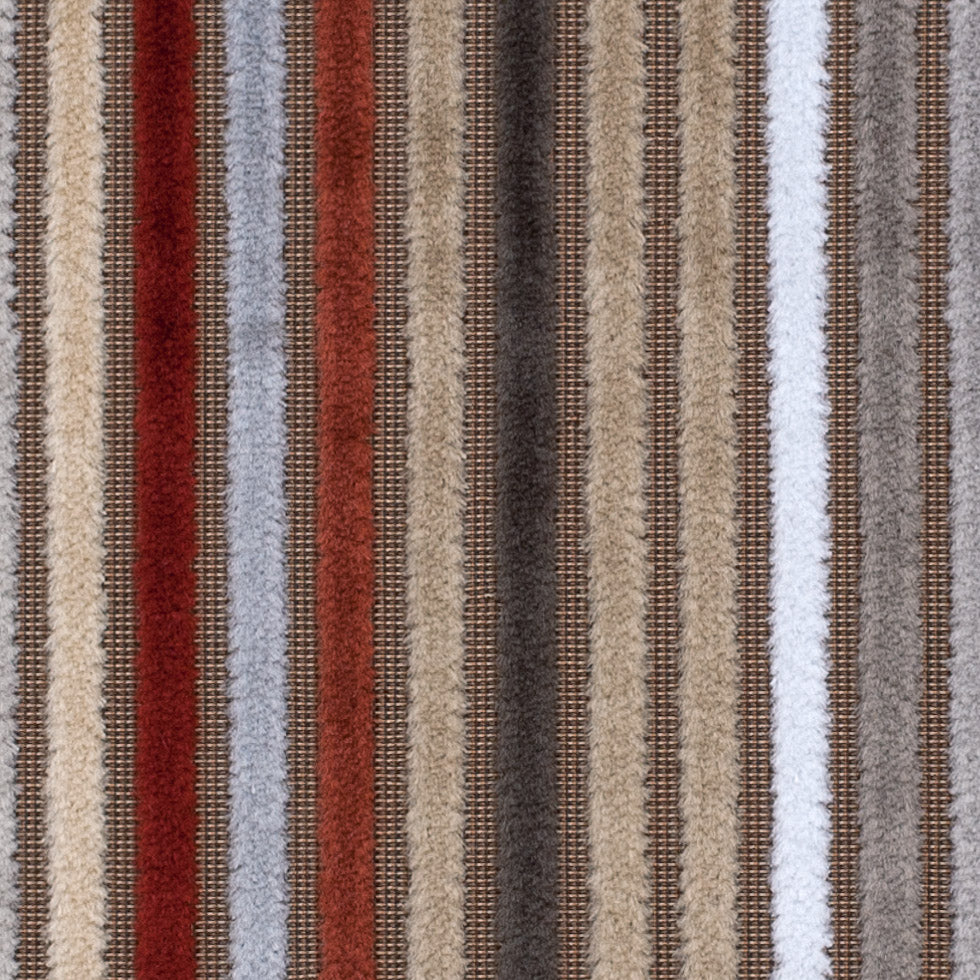 Beige and Rust Striped Velvet Detail Beige and Rust Striped Velvet Detail