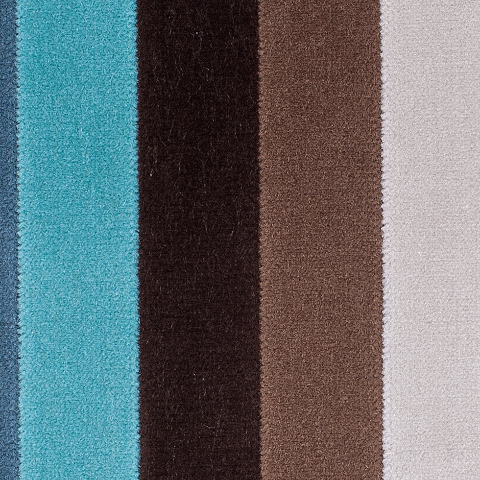 Brown and Aqua Striped Velvet - Detail Brown and Aqua Striped Velvet - Detail
