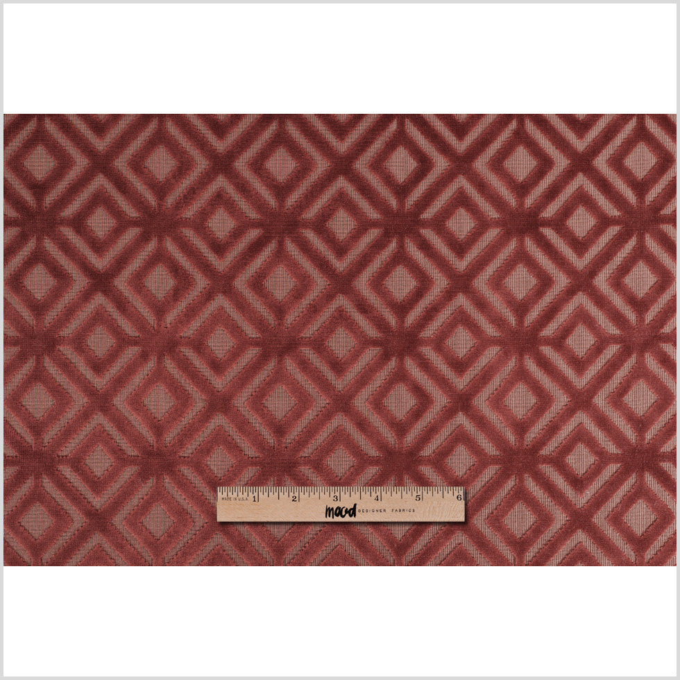 Rust Geometric Cut Velvet - Full Rust Geometric Cut Velvet - Full