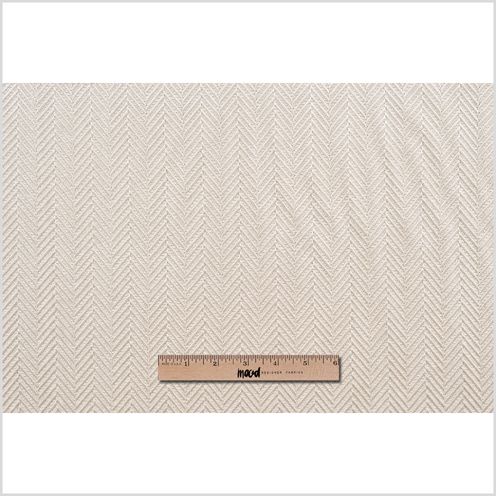Beige Herringbone Cut Velvet - Full Beige Herringbone Cut Velvet - Full