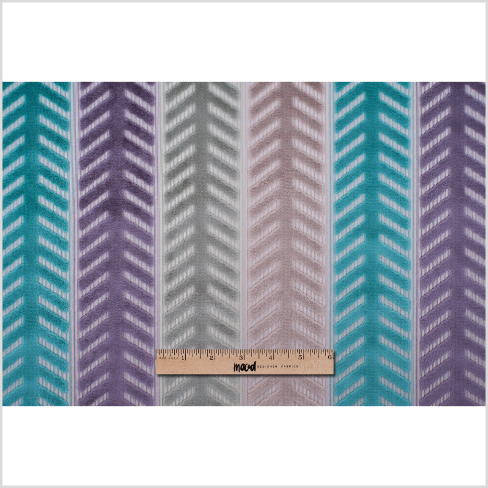 Multicolor Geometric Cut Velvet - Full Multicolor Geometric Cut Velvet - Full