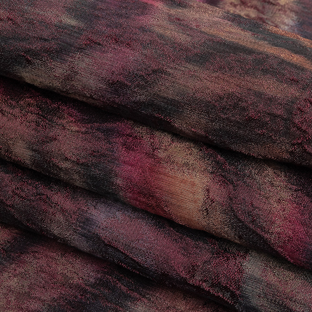 Italian Tiger Stripes Red Textured Brocade - Folded Italian Tiger Stripes Red Textured Brocade - Folded
