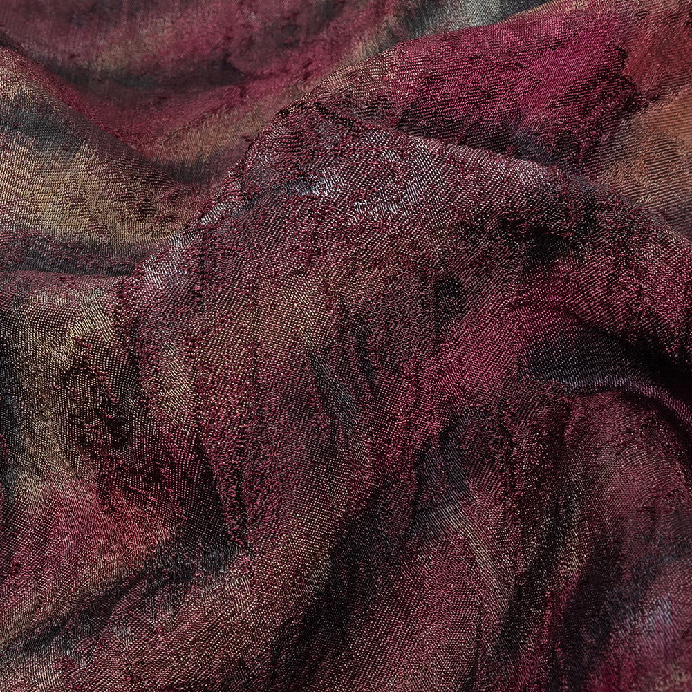 Italian Tiger Stripes Red Textured Brocade - Detail Italian Tiger Stripes Red Textured Brocade - Detail