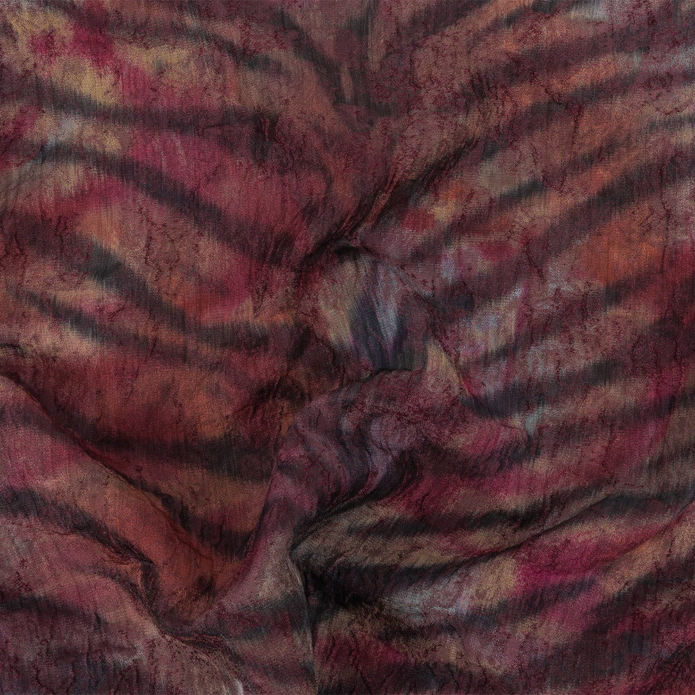 Italian Tiger Stripes Red Textured Brocade Italian Tiger Stripes Red Textured Brocade