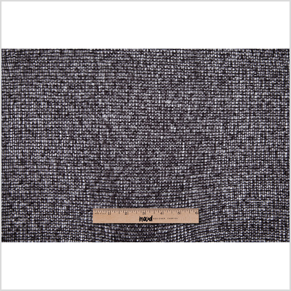 Black Open Weave Wool-Blend Sweater Knit - Full Black Open Weave Wool-Blend Sweater Knit - Full