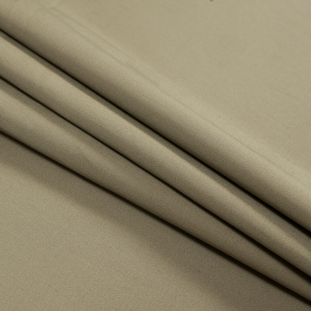 Khaki Stretch Cotton Sateen - Detail Khaki Stretch Cotton Sateen - Detail