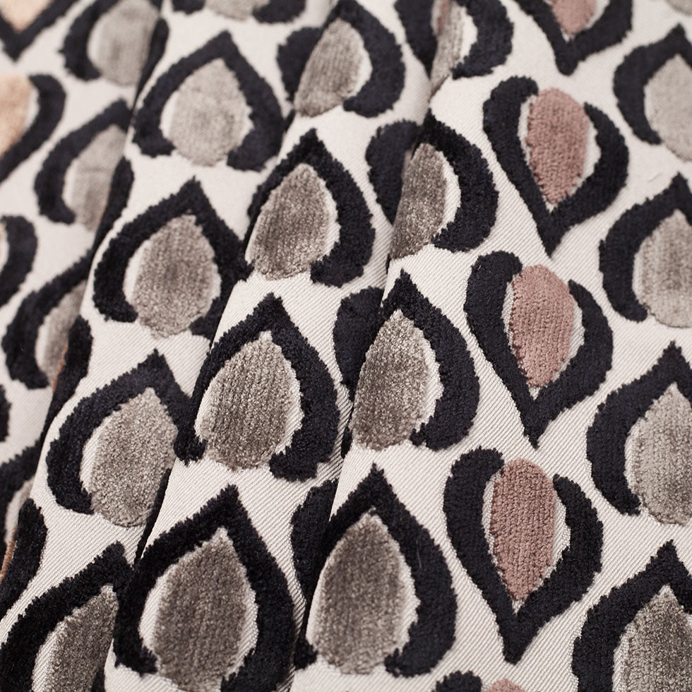 Gray/Brown Geometric Cut Polyester-Viscose Velvet - Folded Gray/Brown Geometric Cut Polyester-Viscose Velvet - Folded