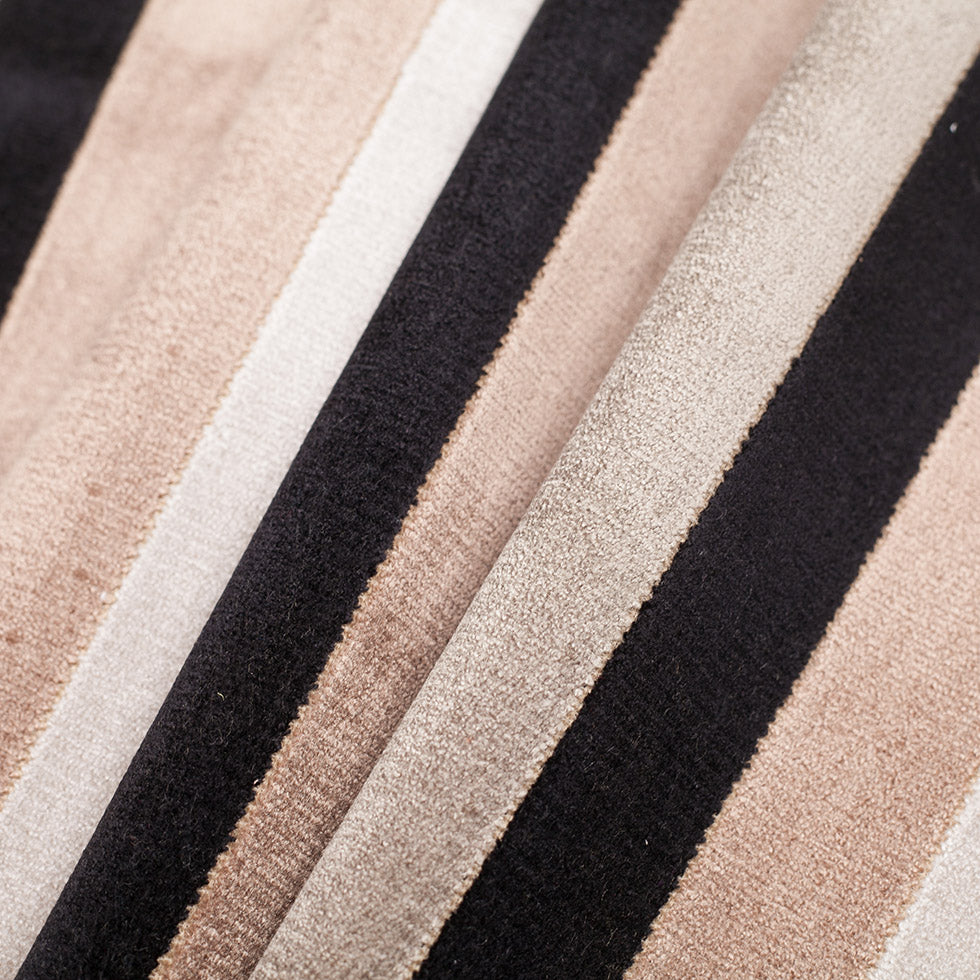Brown/Beige Striped Polyester Blended Velvet Folded Brown/Beige Striped Polyester Blended Velvet Folded