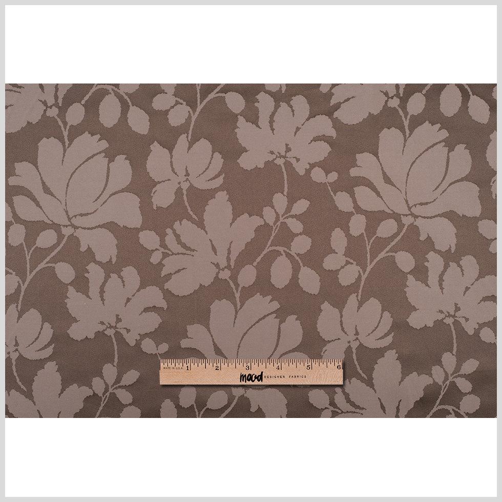 Brown Floral Polyester Sateen/Jacquard - Full Brown Floral Polyester Sateen/Jacquard - Full