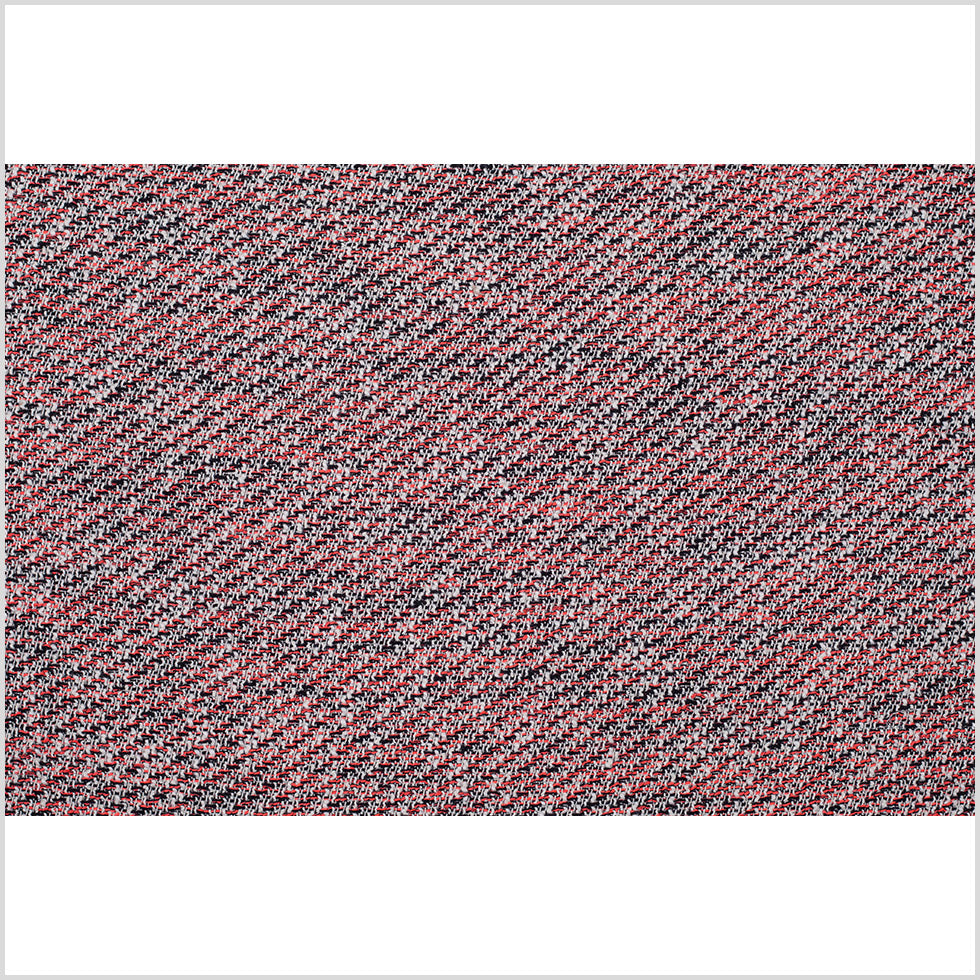 Bright Coral and Black Metallic Tweed - Full Bright Coral and Black Metallic Tweed - Full