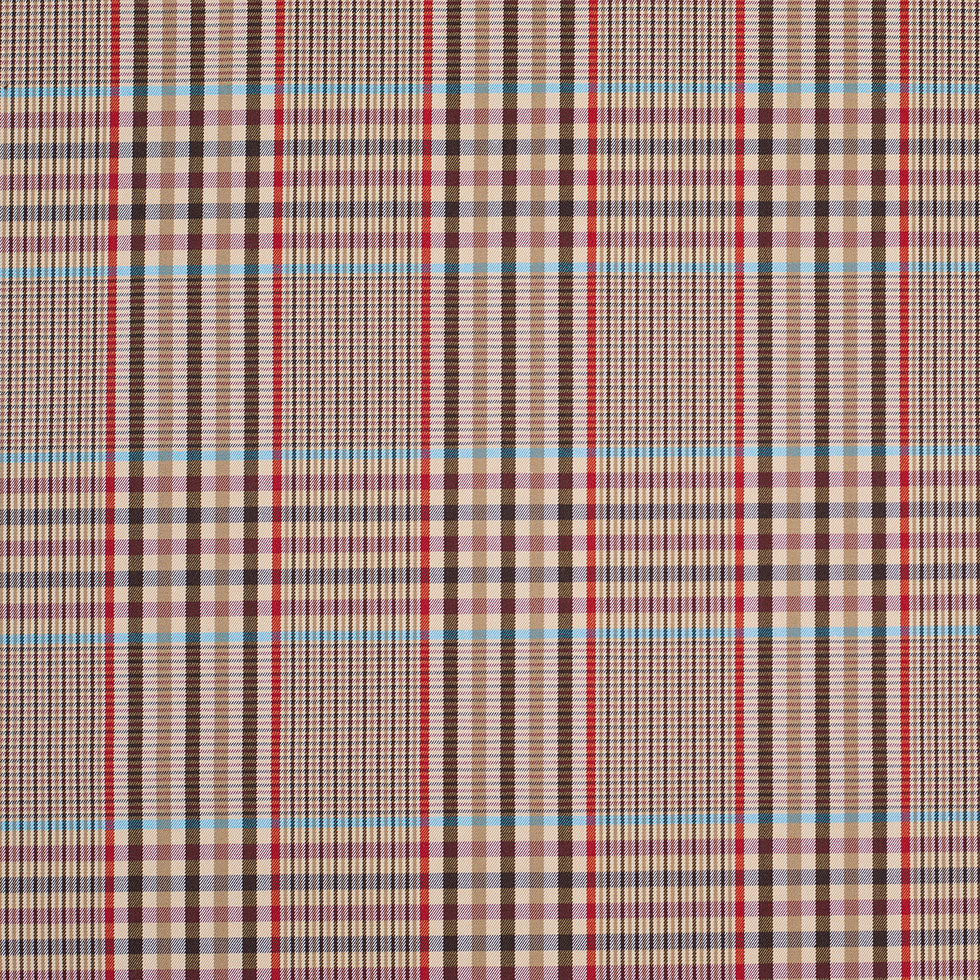 Tan Plaid Cotton Blend Tan Plaid Cotton Blend