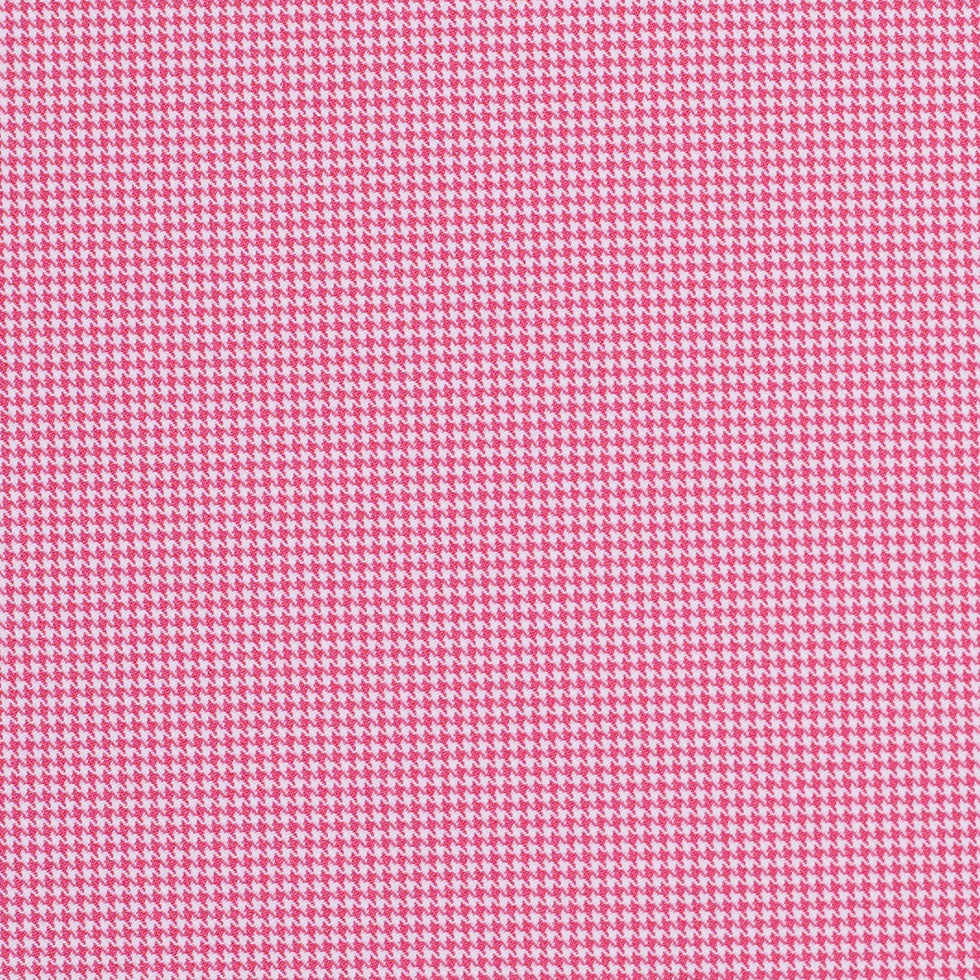 Rose and White Mini Houndstooth Stretch Poly - Detail Rose and White Mini Houndstooth Stretch Poly - Detail