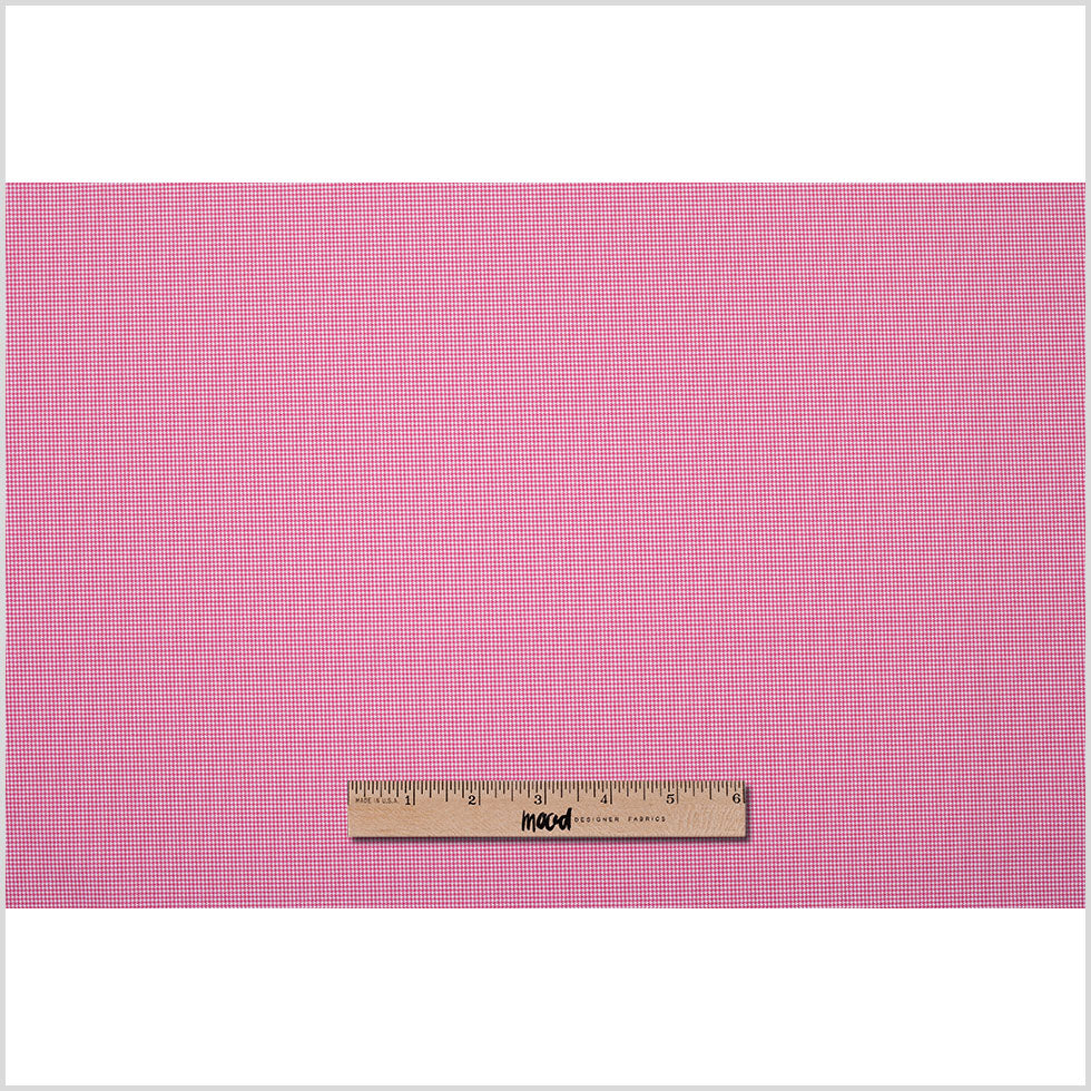 Rose and White Mini Houndstooth Stretch Poly - Full Rose and White Mini Houndstooth Stretch Poly - Full